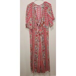 RusttyDustty Womens Floral 3XL Jumpsuit Wide Leg Hippie Boho Summer BRIGHT
